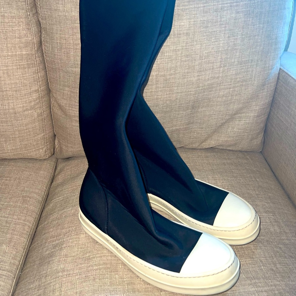 Rick Owens DRKSHDW over the knee sneaker boots